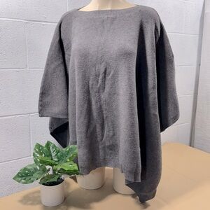 Gray Knit Poncho oversized​​​​